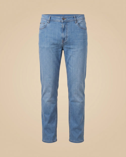 Jeans a 5 tasche in denim chiaro – fronte