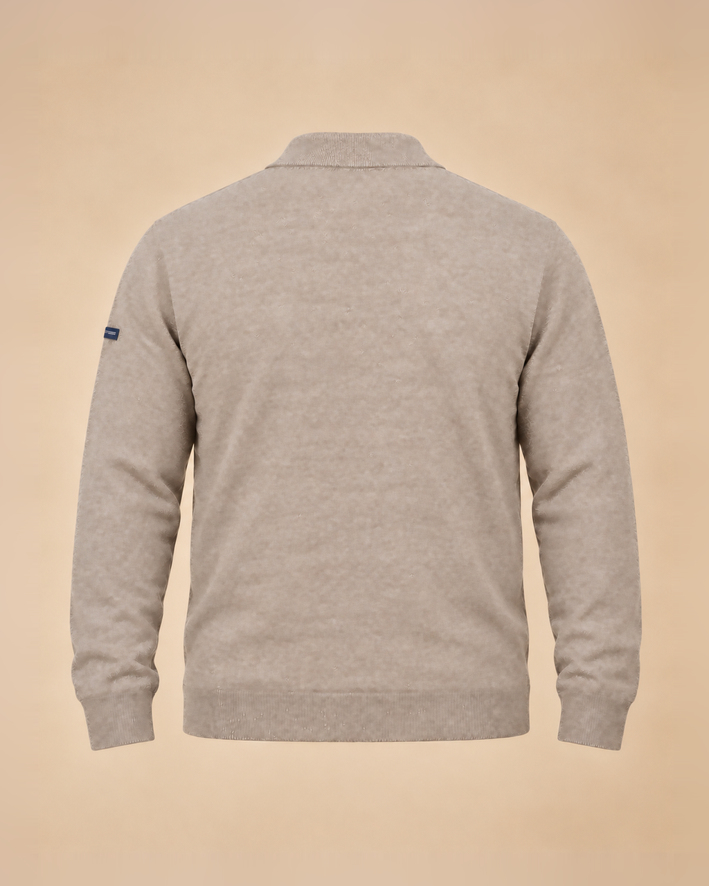 Jersey polo beige melange – trasero