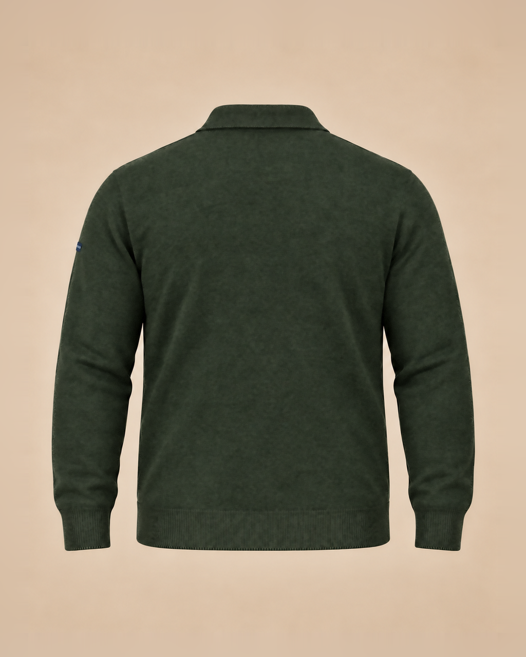 Maglione polo verde bosco mélange – retro