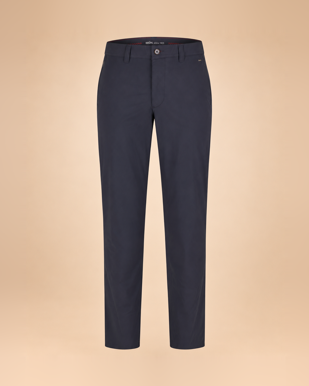 Pantalone blu navy con tasche zip – fronte