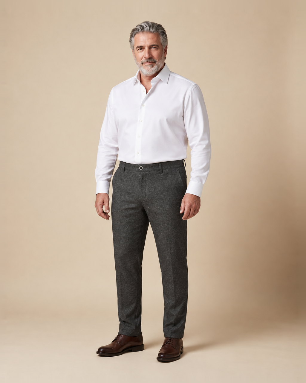 Pantalone grigio scuro in twill — EXTRA LARGE