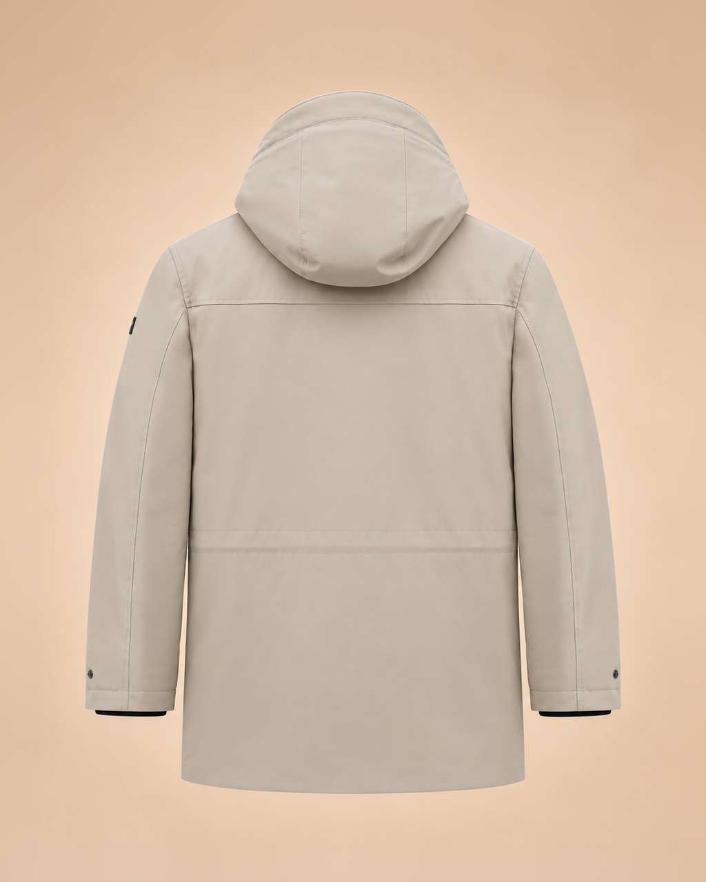Parka beige pietra con cappuccio – retro