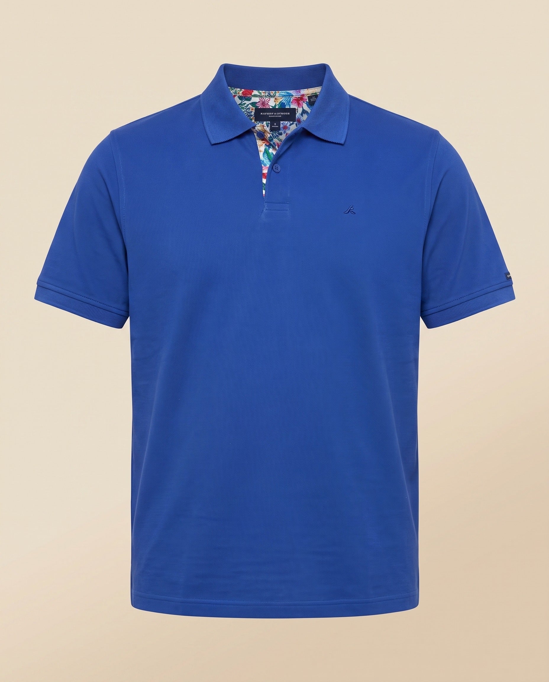 Polo blu royal in cotone – fronte