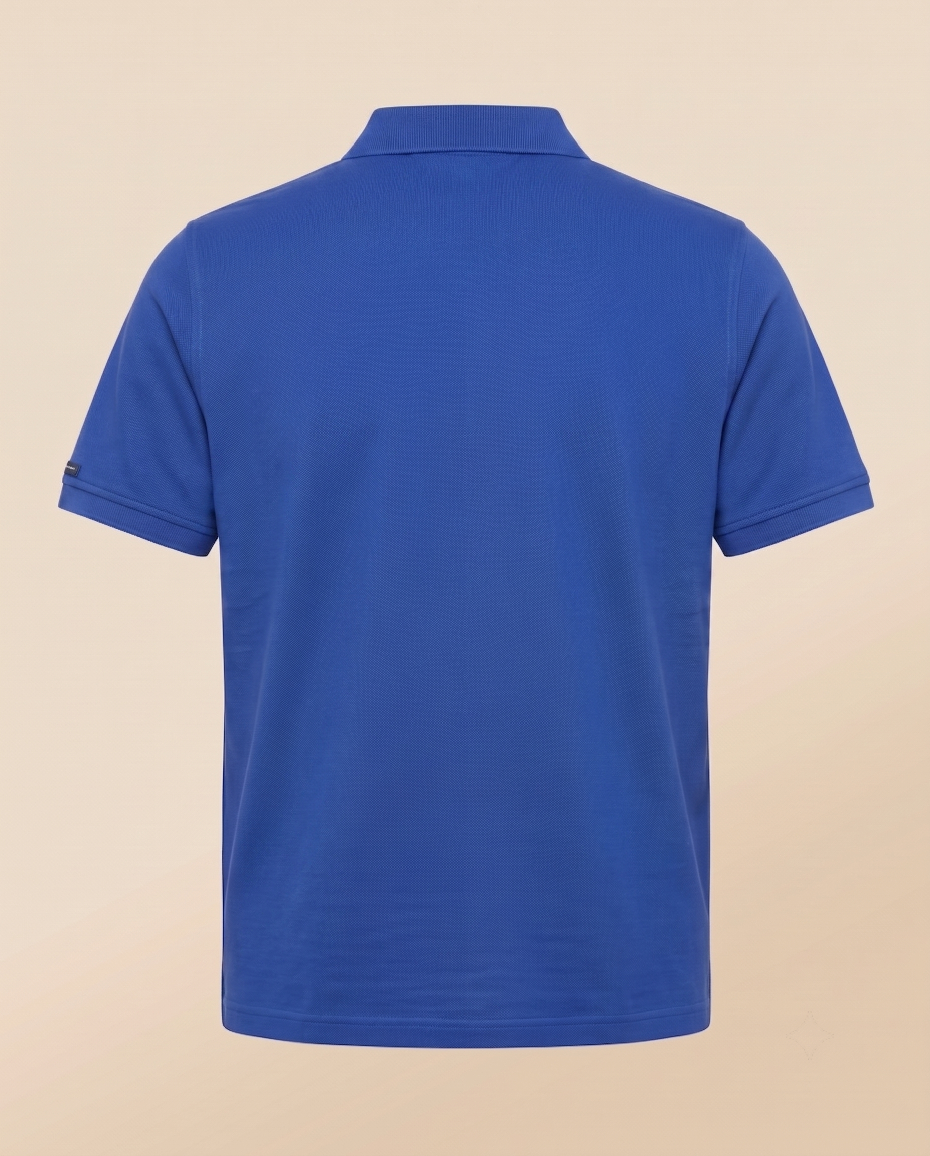 Polo blu royal in cotone – retro