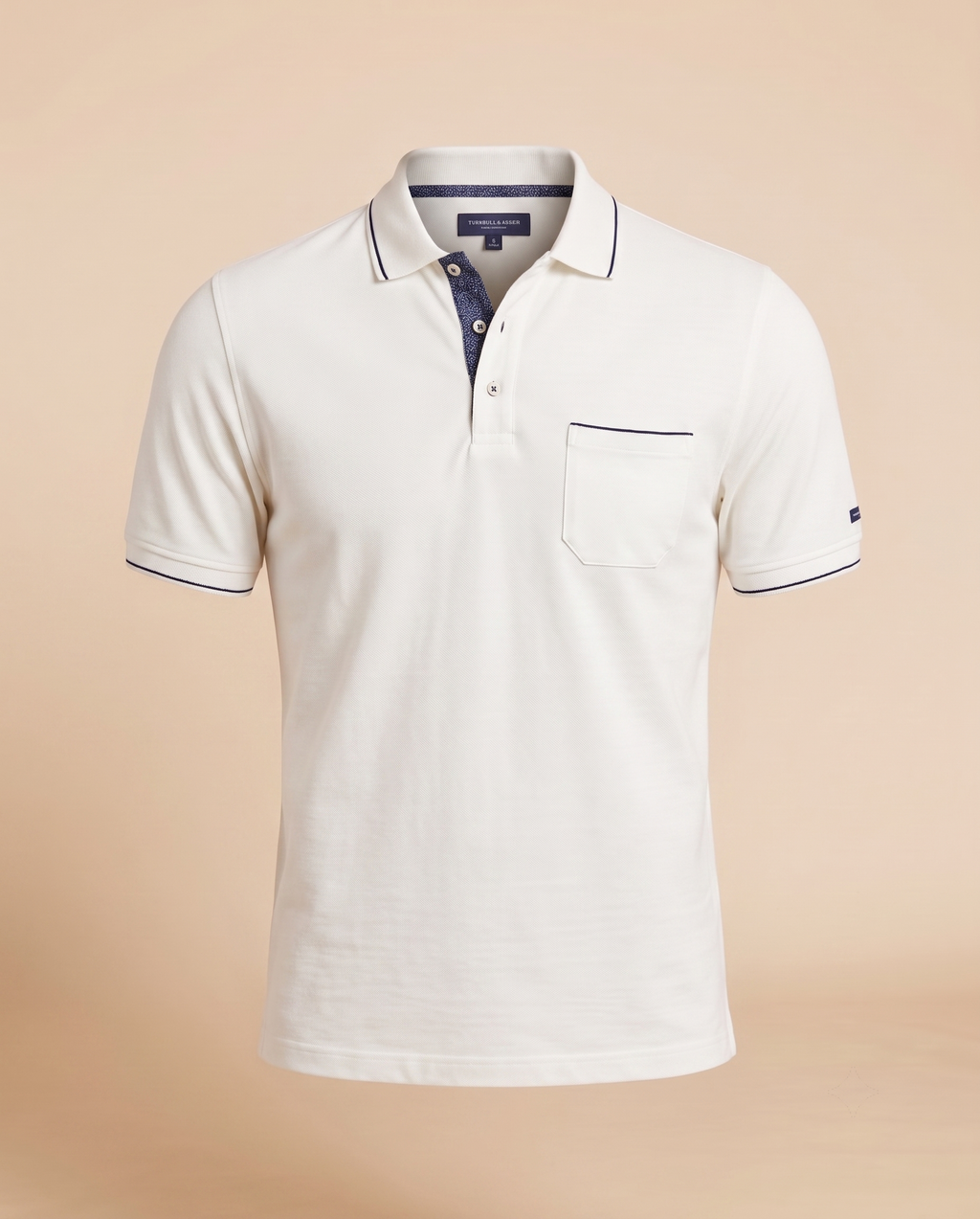 Polo color crema in cotone – fronte