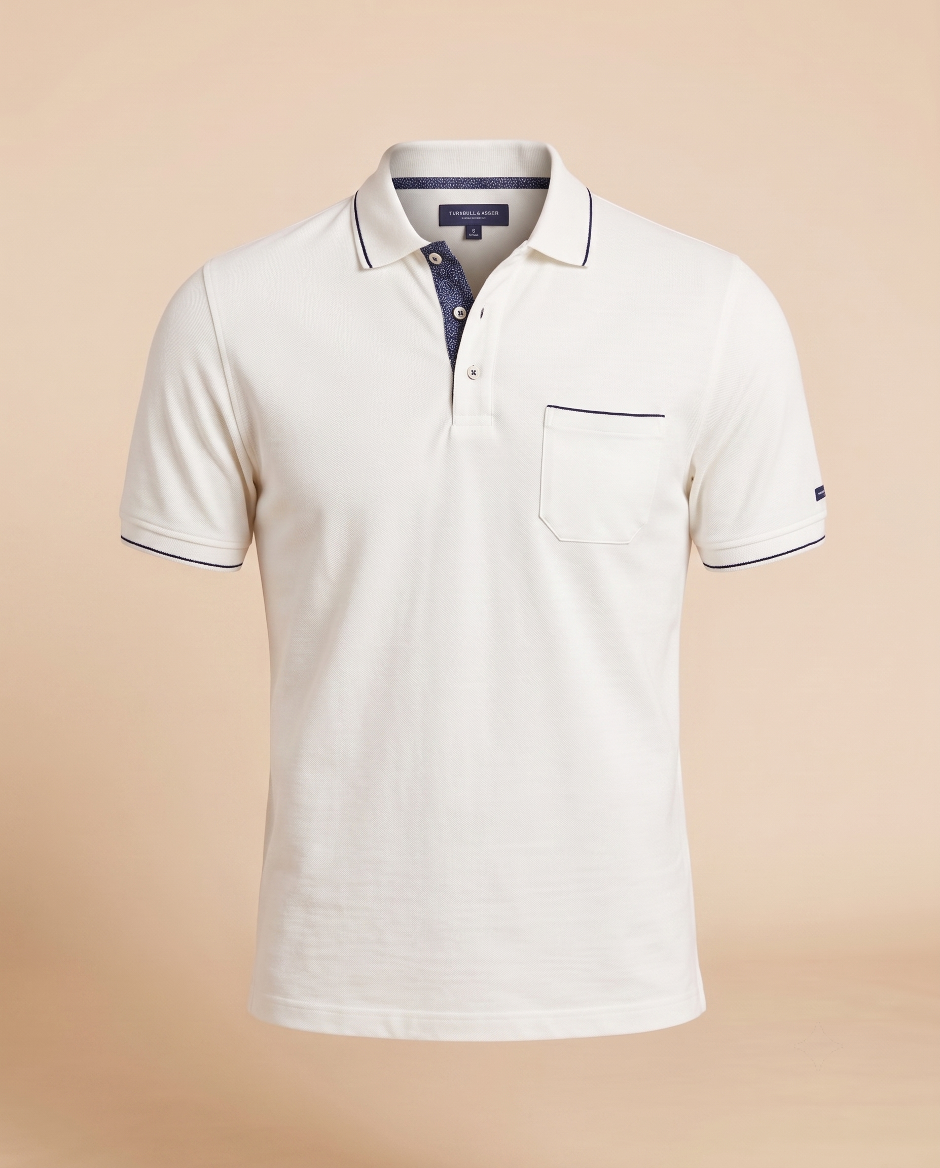Polo color crema in cotone – fronte