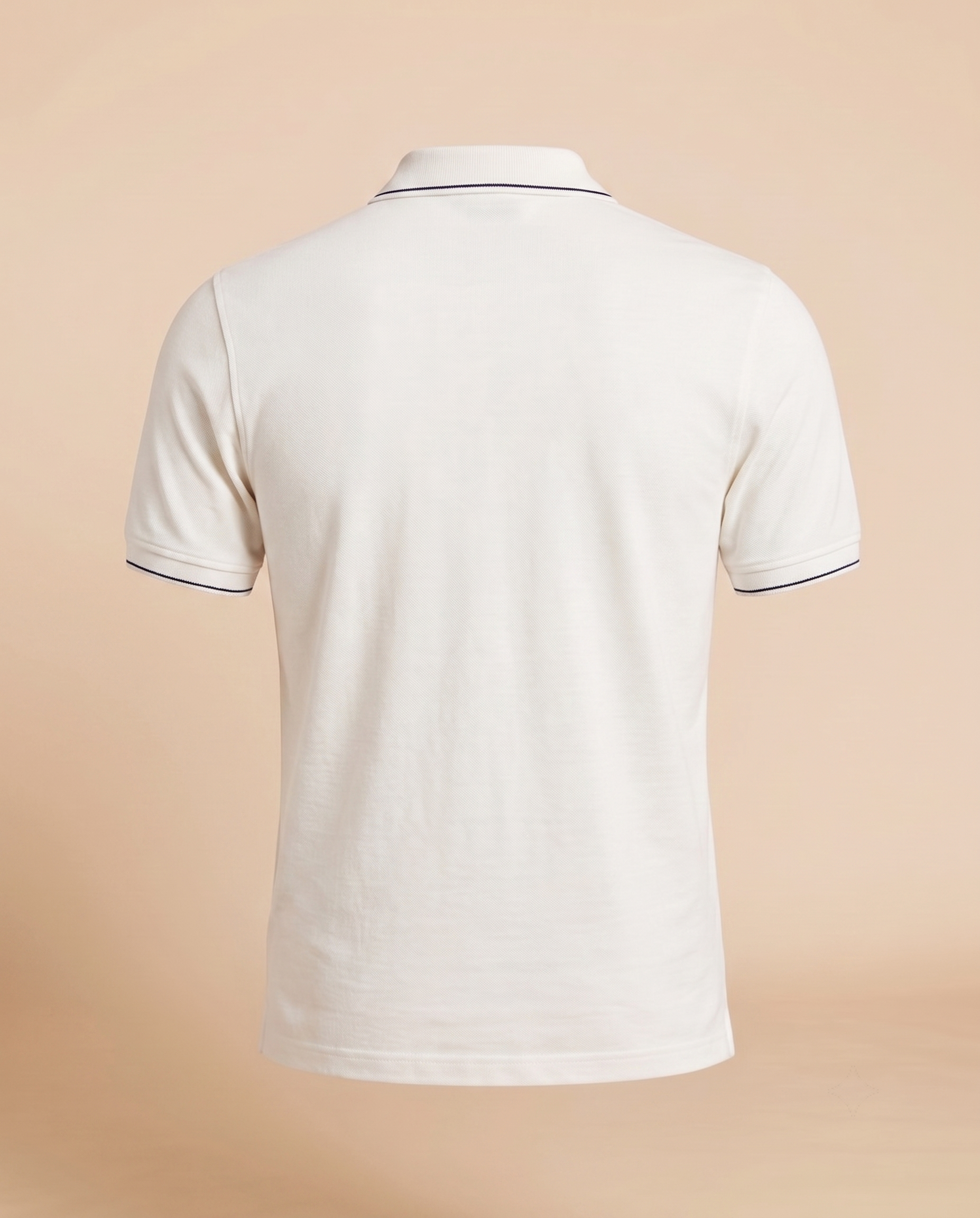 Polo color crema in cotone – retro