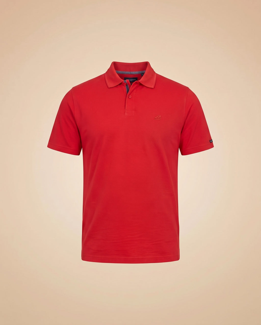 Polo rossa brillante in cotone – fronte