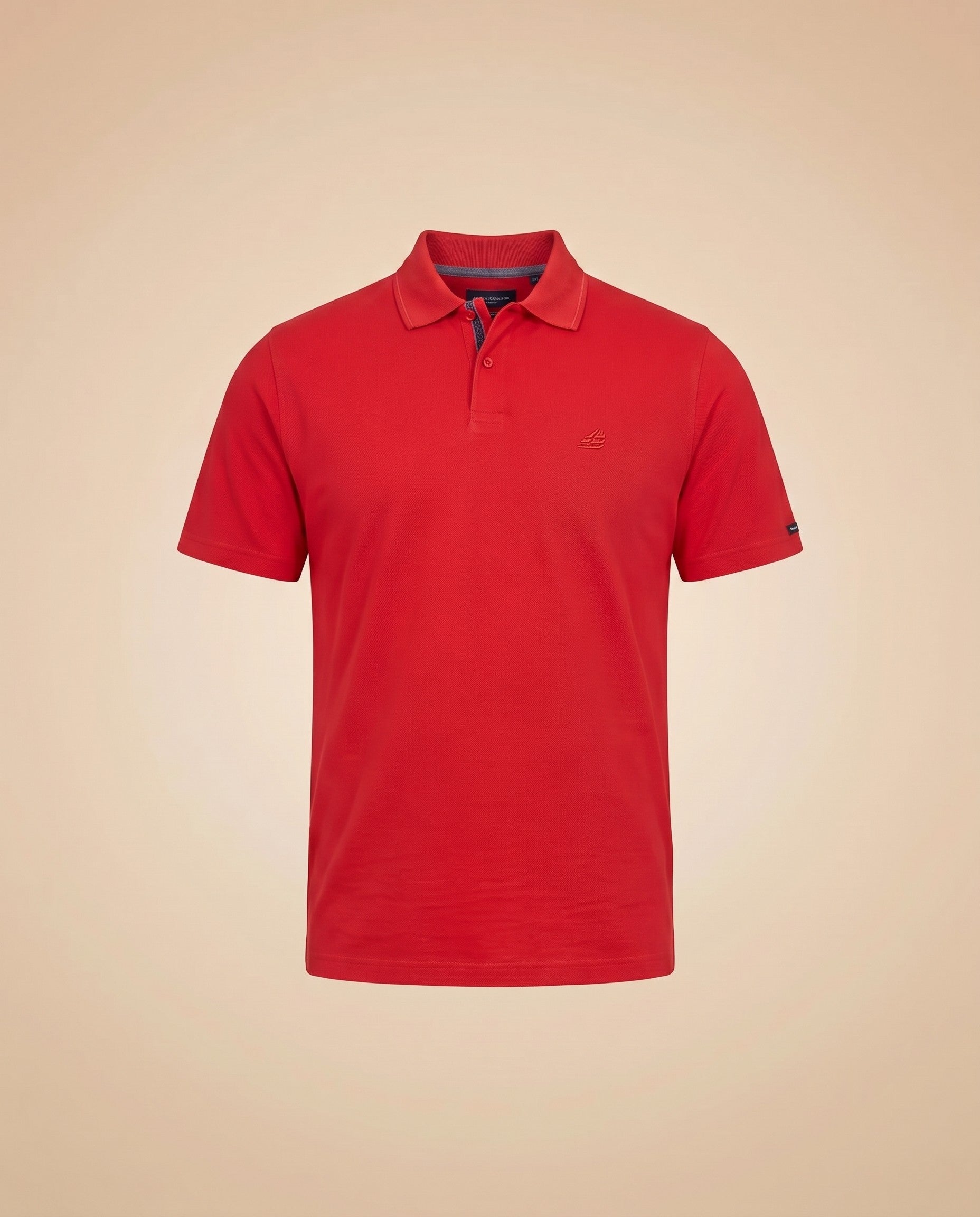 Polo rossa brillante in cotone – fronte