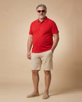 Polo rossa brillante in cotone — EXTRA LARGE