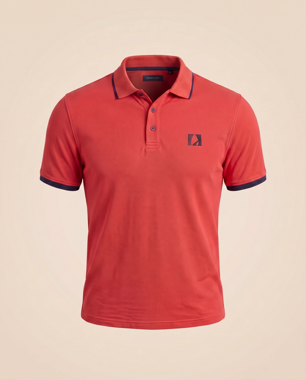 Polo rossa in piqué di cotone – fronte