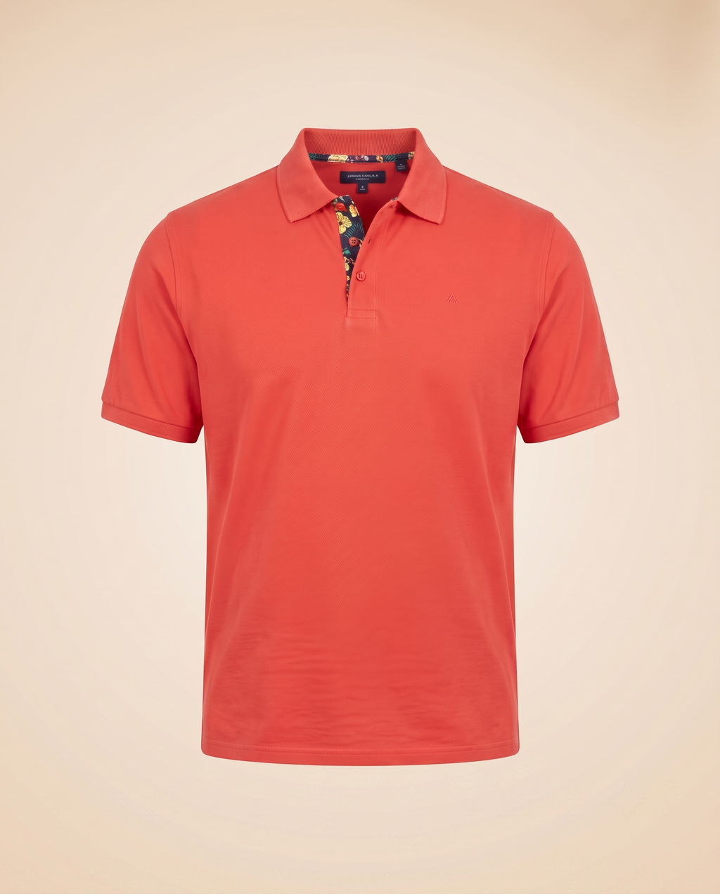 Polo rojo coral de algodón – delantero