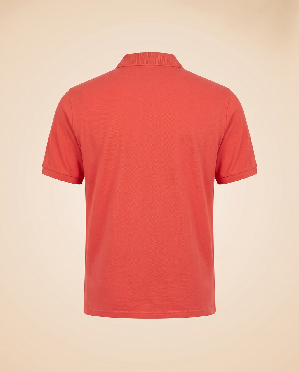 Polo rojo coral de algodón – trasero