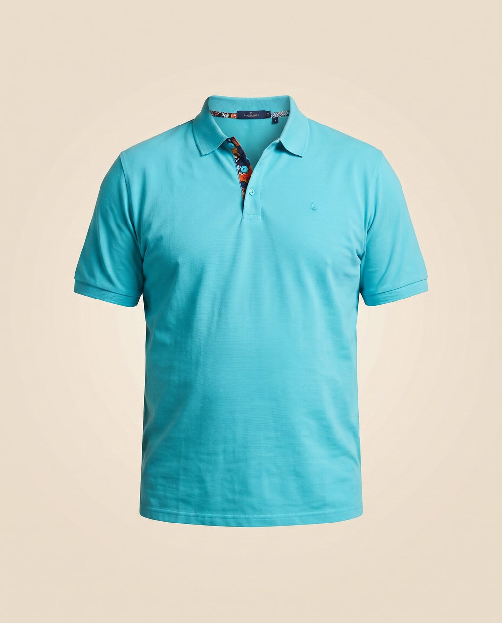 Polo turquoise vif en coton – devant