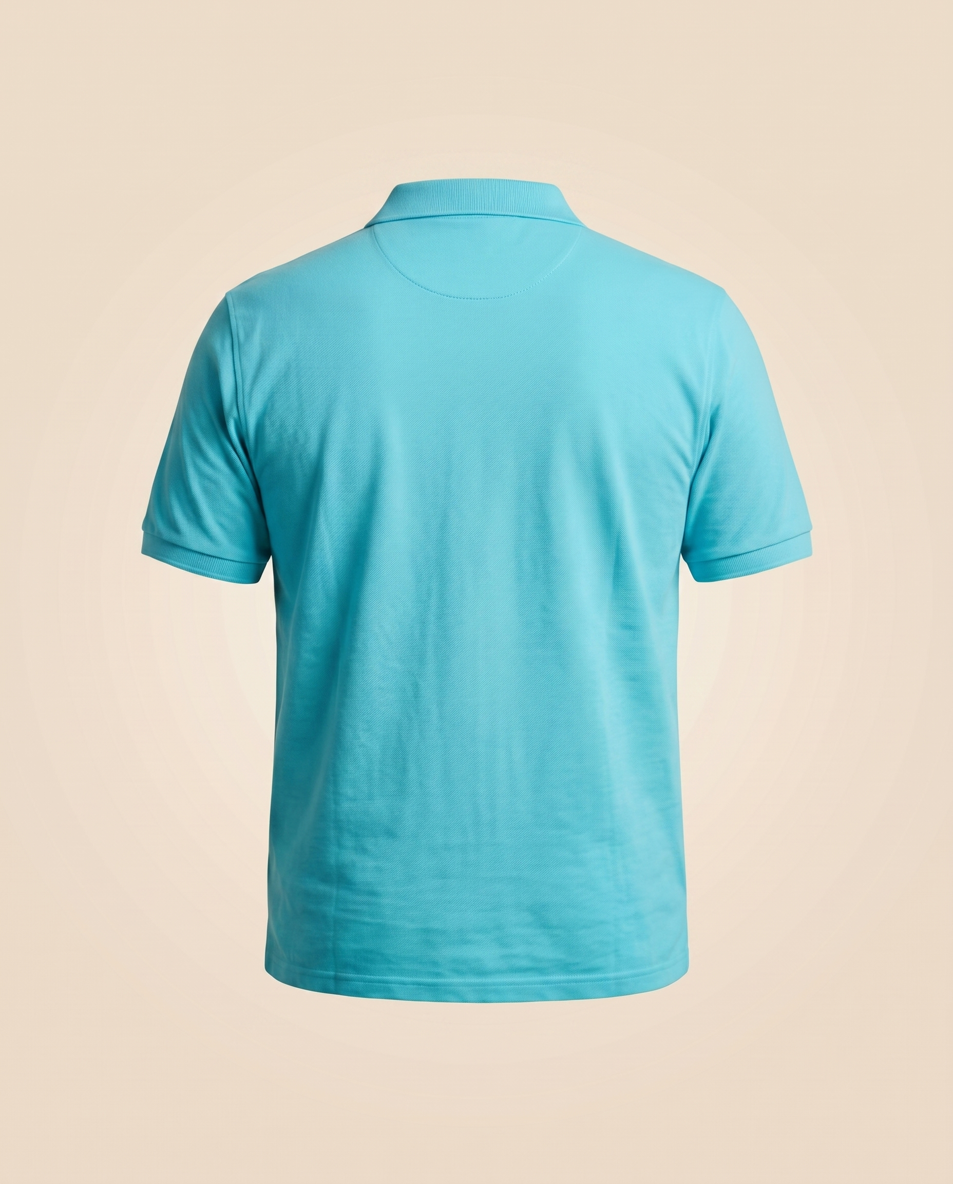 Polo turchese brillante in cotone – retro