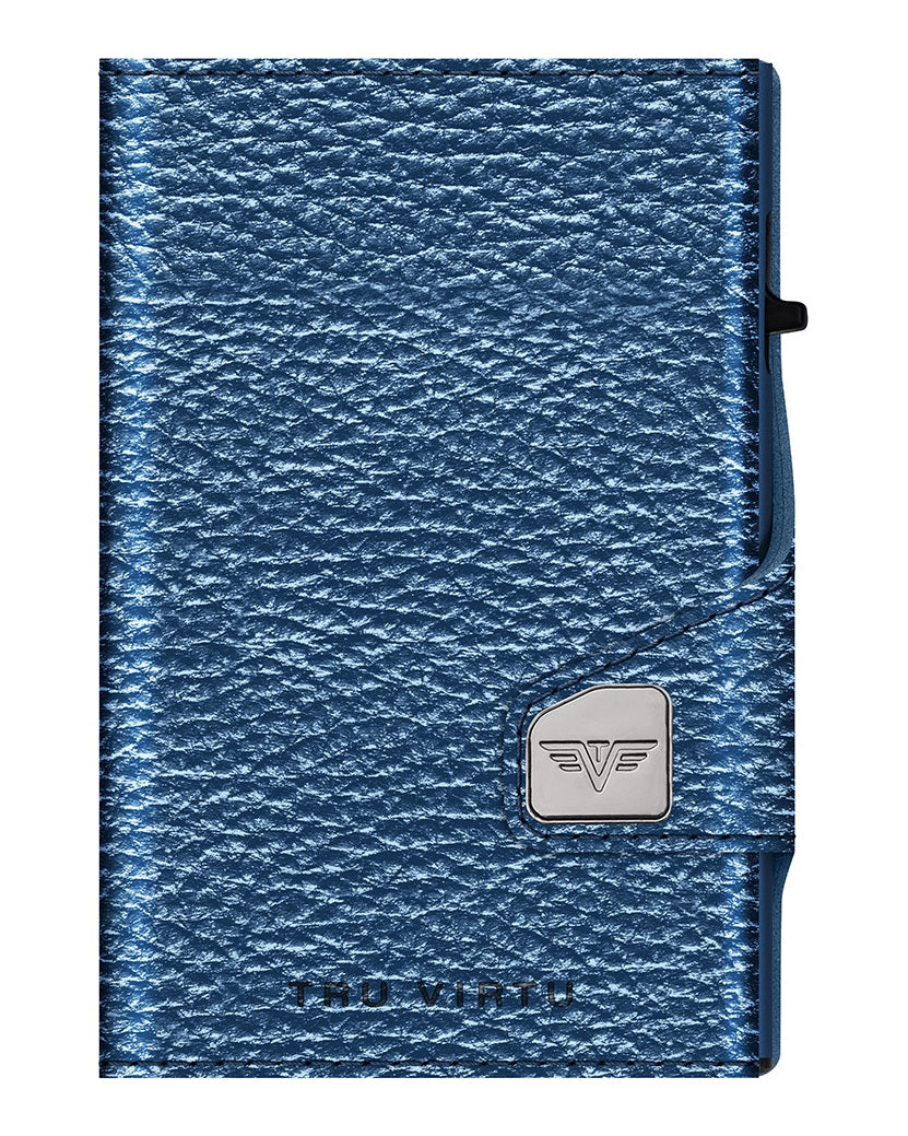 Portafoglio blu navy metallizzato — EXTRA LARGE