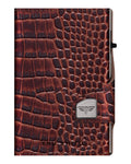 Cartera marrón con estampado de cocodrilo — EXTRA LARGE