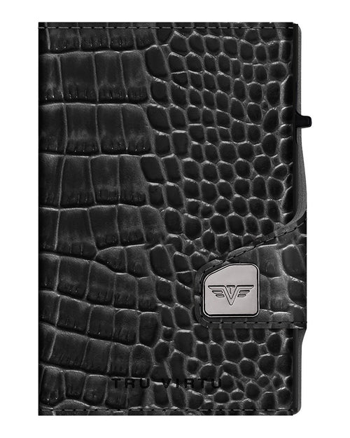 Portafoglio nero stampa cocco – fronte
