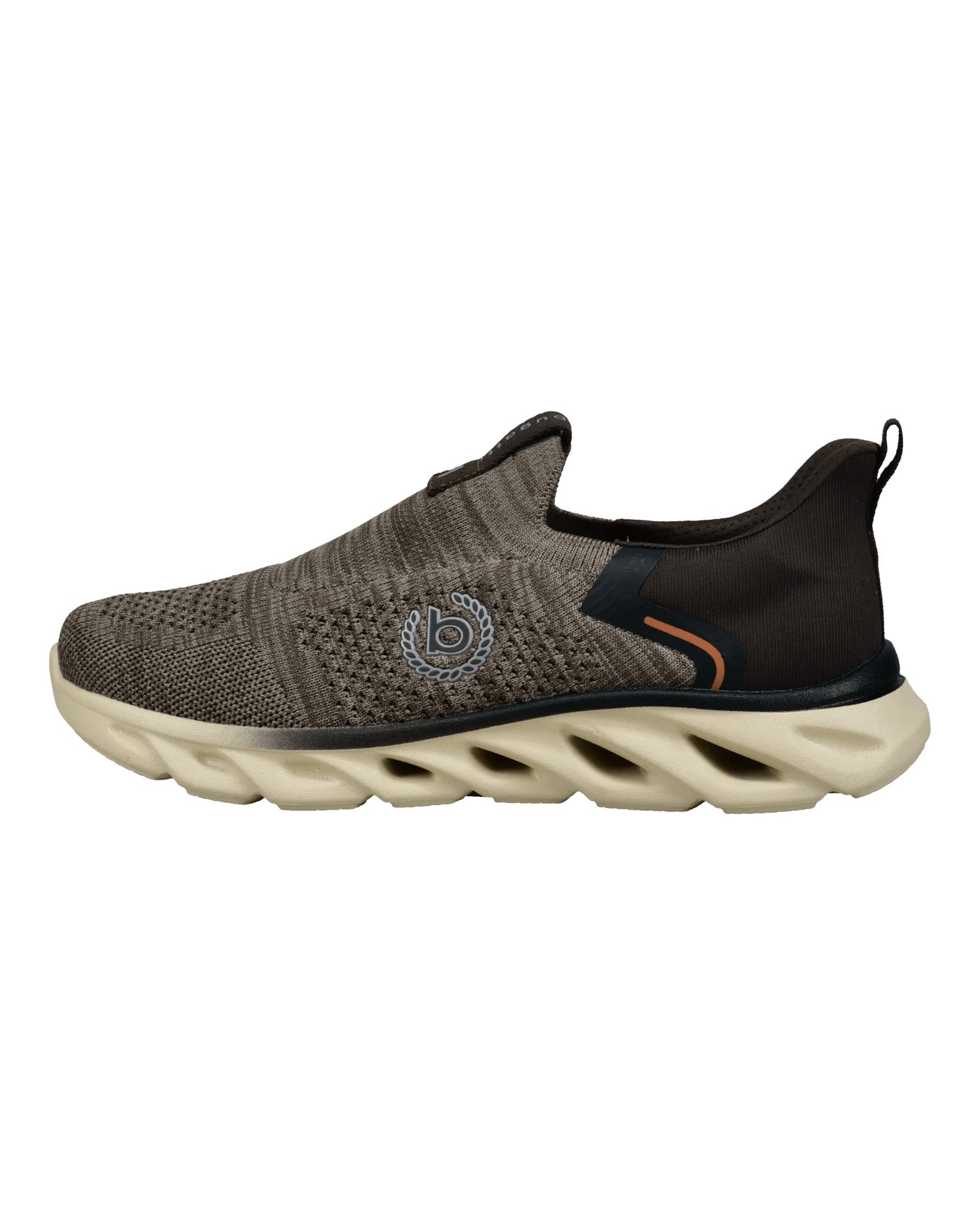 Zapatillas slip-on taupe de punto técnico – lado exterior