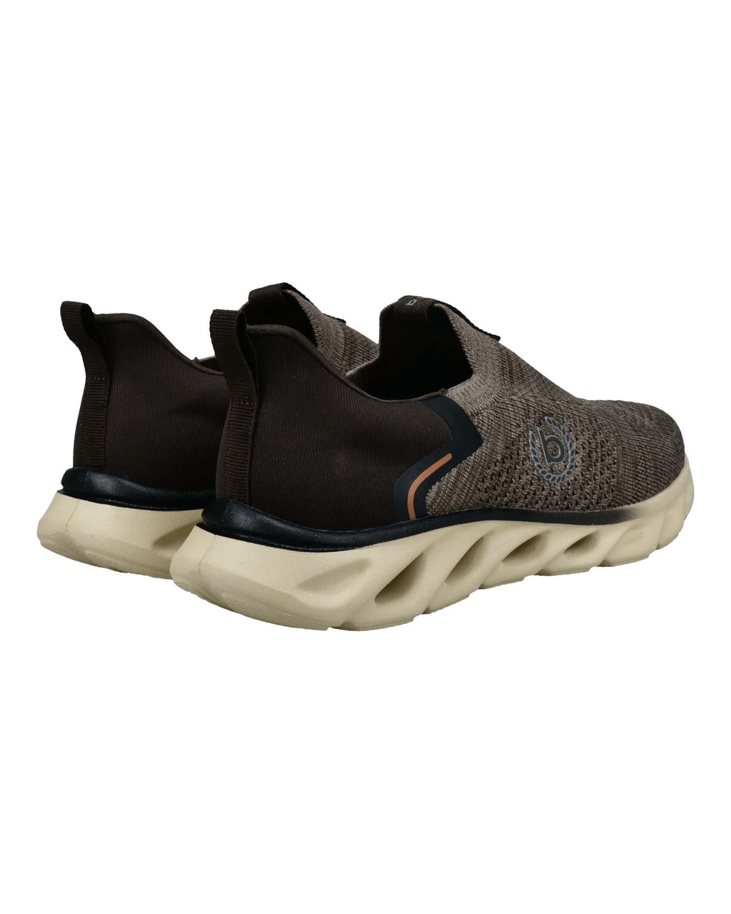 Slip-on taupe in maglia tecnica – vista posteriore