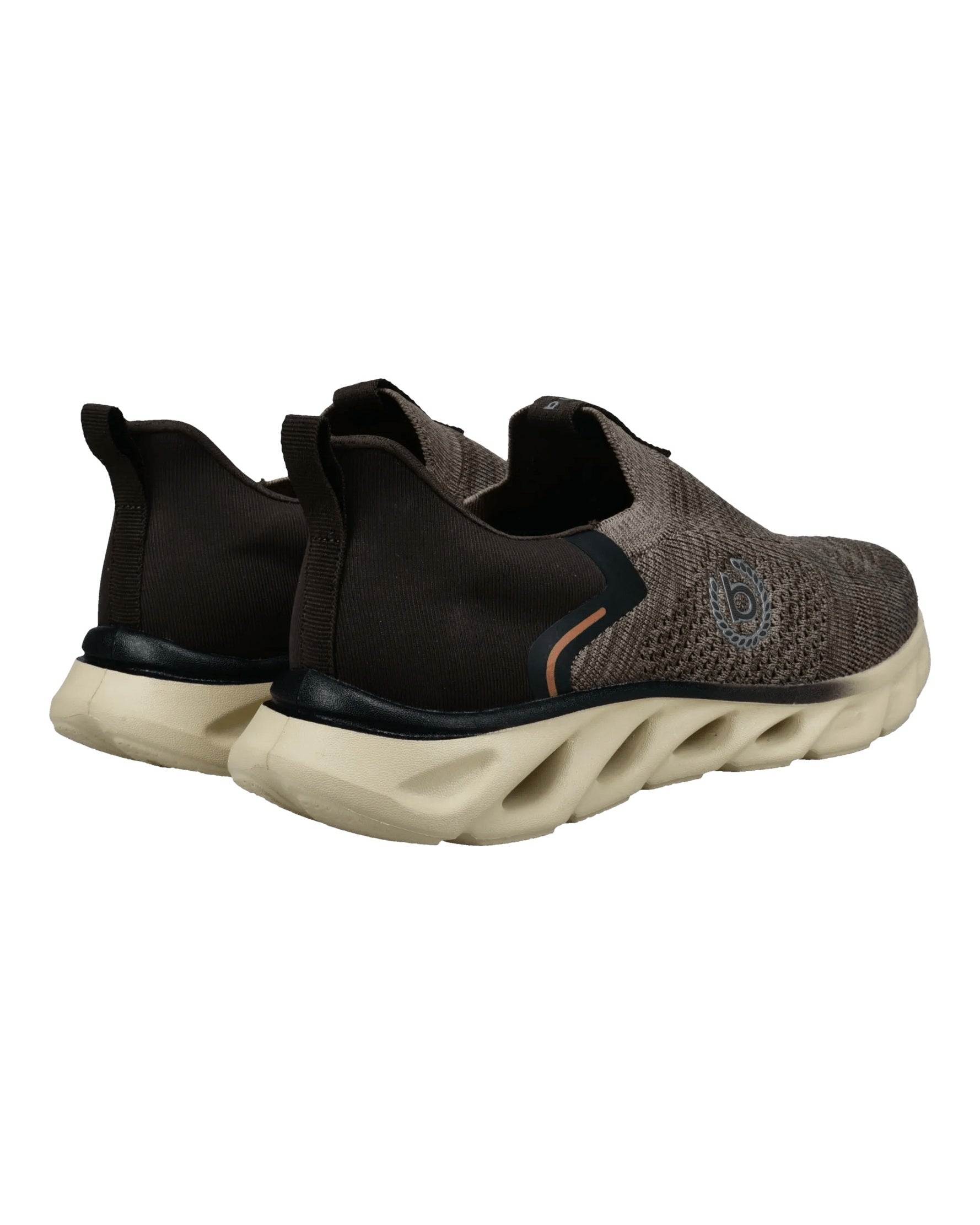 Zapatillas slip-on taupe de punto técnico – vista trasera
