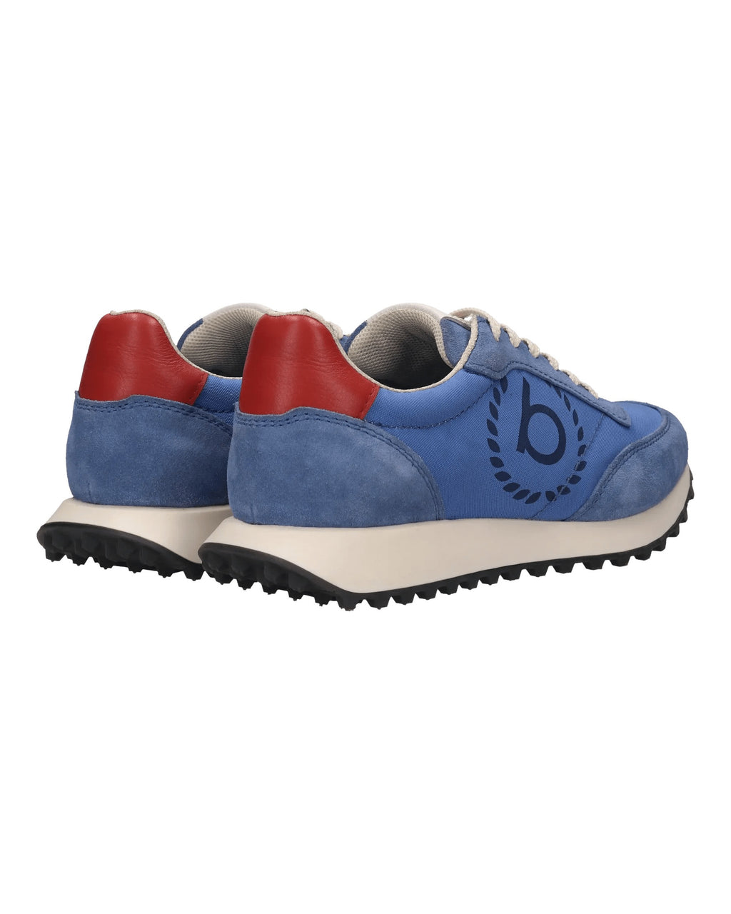 Sneaker blu royal in camoscio e nylon – vista posteriore
