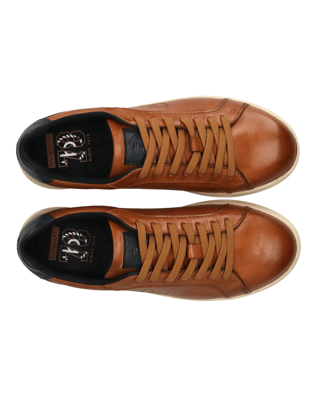 Zapatillas coñac de piel – vista superior