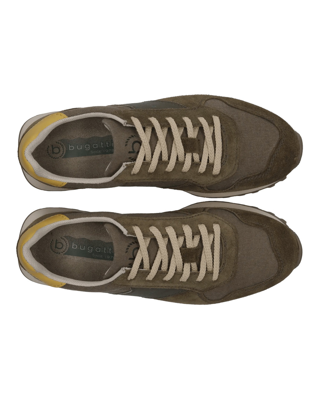 Sneaker verde oliva in camoscio e nylon – vista dall'alto