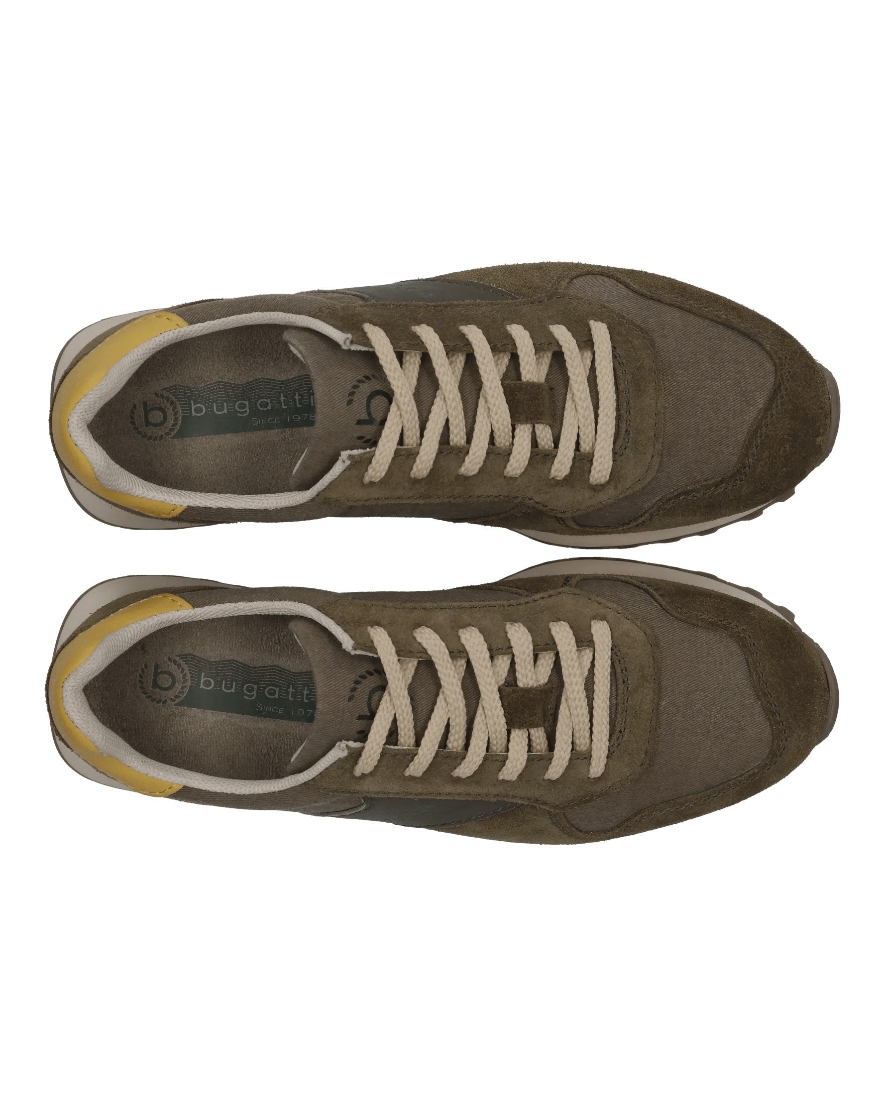 Sneaker verde oliva in camoscio e nylon – vista dall'alto