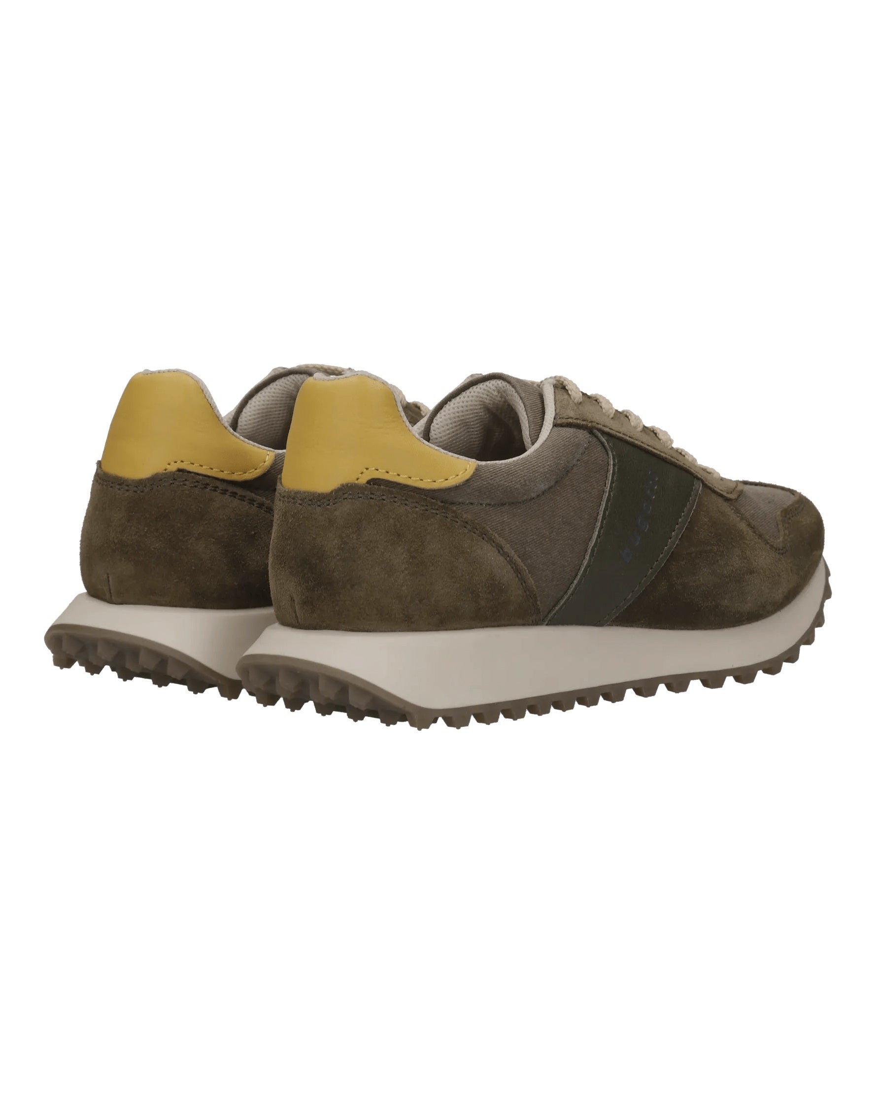 Zapatillas verde oliva de ante y nailon – vista trasera