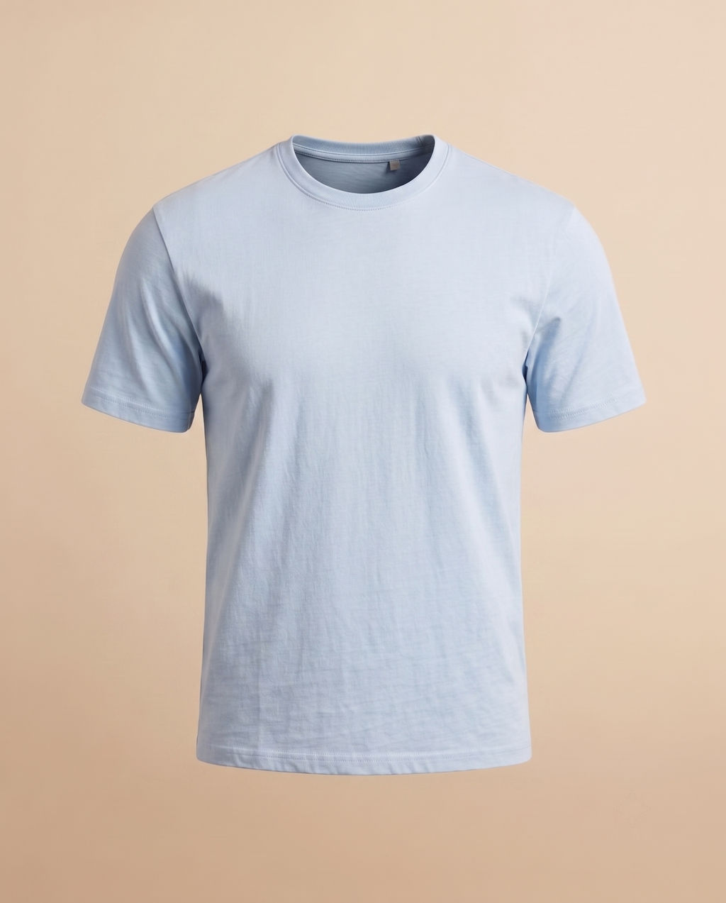 Sky-blue cotton T-shirt – front
