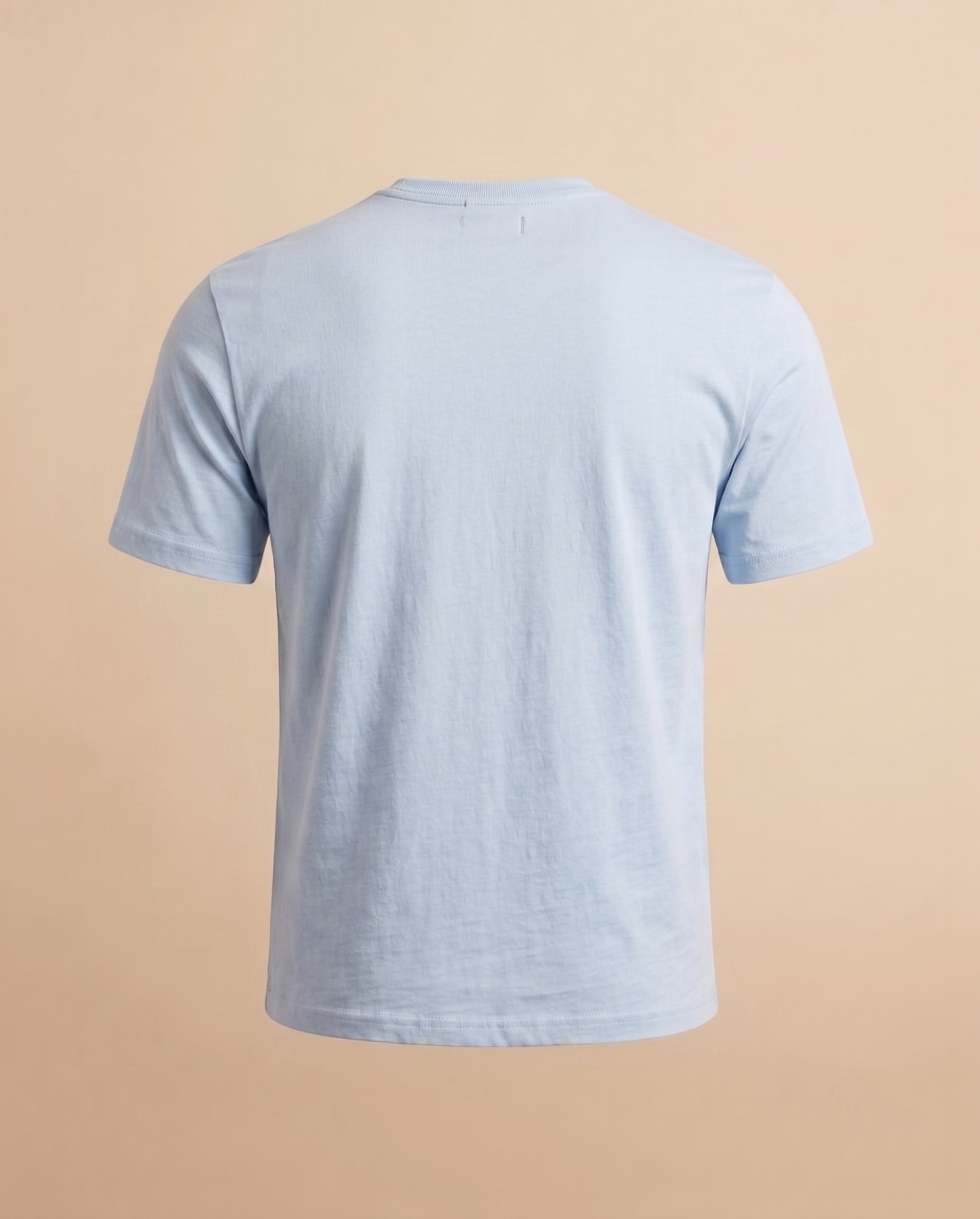 Camiseta azul cielo de algodón – trasero